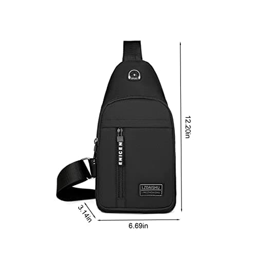 Men's Anti-Theft Shoulder Sling Crossbody Backpack with USB Hole - Waterproof, Lightweight, Hiking, Fashion, Sport, Outdoor, Travel, Cycling Bag — view 4