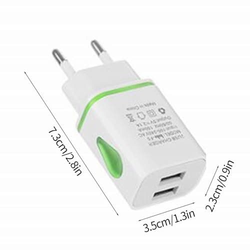 Shaver Socket To Usb Adaptor,2 Pin Usb To Shaver Socket Adapter To USB Adapter for Phone,Samsung Smartphones Shave or Toothbrush (Green) — view 2
