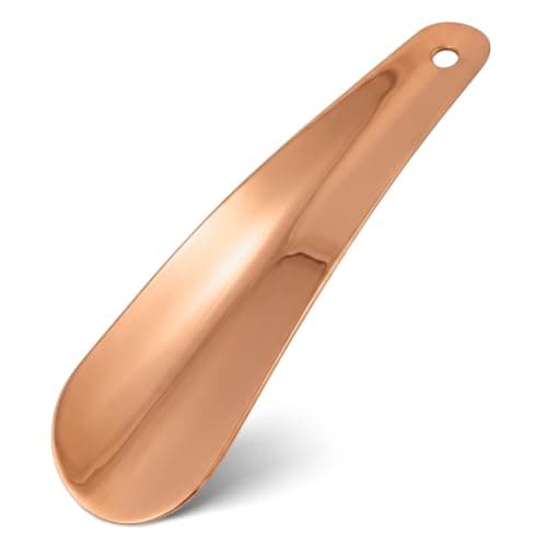ACKKOR Rose Gold Metal Shoe Horn Small 16cm for Travel and Daily Shoes Use