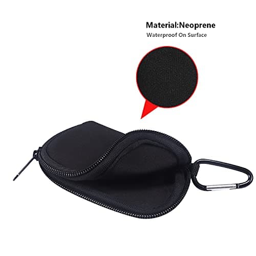 Neoprene Sleeve Earphone Carry Bag Earbud Case Earphone Carrying Case Storage Bag Headphone Mini Pouch For Wireless Earbuds Airpods Bluetooth Headset Case with Carabiner — view 2