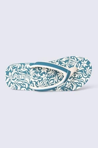 Animal Swish Womens AOP Slip-On Flip Flops Turquoise 6 — view 3