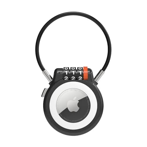 UP Security Lockable AirTag Holder with Combination Lock, Compatible with Apple Air Tag, Metal AirTag Holder Lock for Luggage, Suitcase, Stroller, Car, Kids Backpack Tracking, GPS Tracker Tag Case