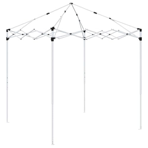 NiuBIKeLasI Pop Up Party Tent 195 x 195 x 245 cm Cream Oxford Fabric with UV Protection Weatherproof Steel Frame Foldable for Garden Party Wedding Festival — view 4