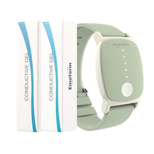 EmeTerm Explore Anti-Nausea Wristband IP67 Waterproof Morning Motion Travel Sickness Vomit Relief Rechargeable Classic Strap Design Drug Free Without Side Effects - Extra 2pack Conductive Gel