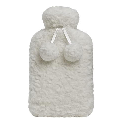 3-Pack Hot Water Bottle with Soft Fleece Cover Ribbed Rubber Design, Leak-Proof, Reusable Heat Therapy for Pain Relief & Warmth - Durable & Soft (2L with Cover) — view 6