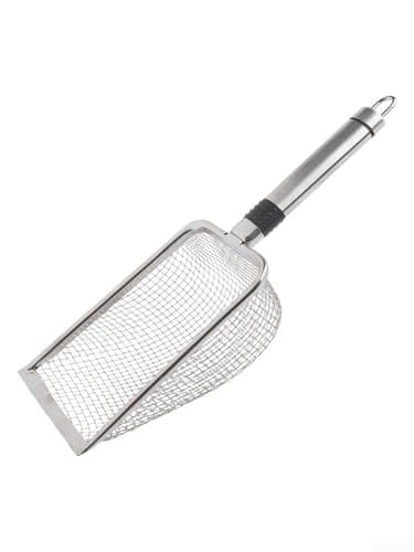 Stainless Steel Garden Soil Sieve with Ergonomic Handle Multi-Size Mesh Strainer For Compost Sand Screening Outdoor Planting Tool Set 31x15x12cm(3.8mm) — view 5