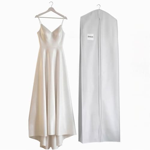 Dntorx Wedding Dress Bag 72In, Dress Bag Cover Long with 10In Gusset White