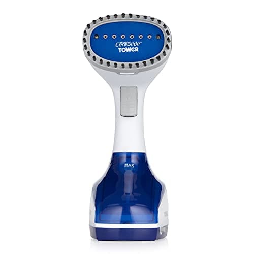 Tower Garment Steamer 1000W, Handheld Clothes Steamer for Travel, Compact Design, 200ml Tank, Vertical & Horizontal Steam, Quick Crease Removal, Blue (T22014BLU) — view 4