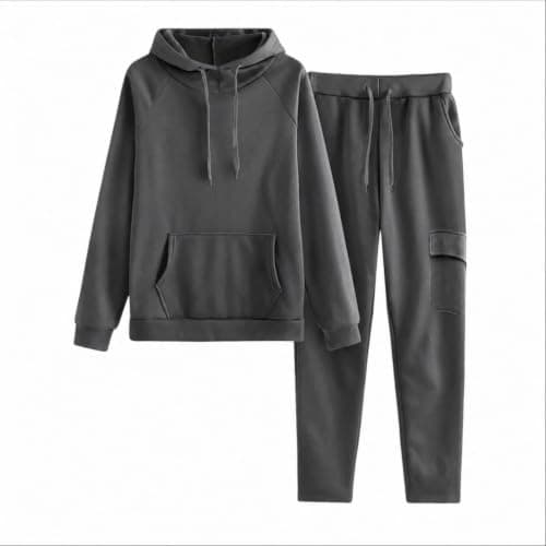 Womens Tracksuit Set 2 Piece Lounge Wear UK Oversized Hoodie Wide Leg Jogger Bottoms Co Ord Set Ladies Activewear Winter Warm Fleece Leisure Outfit Gym Travel Airport Clothing Plus Size Petite — view 4