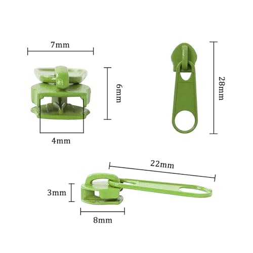 CONNECTION 120 Pcs Colorful Zip Repair Kit 3# Zipper Repair Zipper Pull Replacement Metal Zippers Slider Replacements Zippers Replacement Kit for Jackets Coats Clothes Backpacks Luggage (15 Colors) — view 2