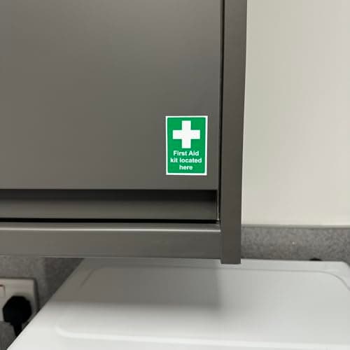 Small-Sized Multipack / 35x55mm Each (8-Pack) / First Aid Self-Adhesive Signage/Vinyl Decals Removable & Wipeable/Indoor or Outdoor Stickers/Gloss Finish / — view 6
