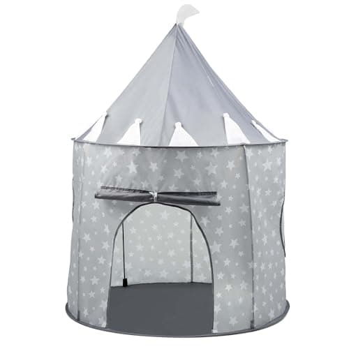 Crystals Kids Pop Up Play Tent – Princess Castle Playhouse for Children | Sensory Tents for Children | Barbie Kid Tent | Foldable Pop Up Playhouse Fun Toy (Grey Tent)