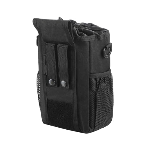 XINCHIA Canvas Belt Pouch Waist Bag Small MOLLE Sling Bag Waterproof Foldable Small Daypack with Drawstring Outdoor Sports Storage Organiser with 4 Pockets for Travel Cycling Hiking — view 5