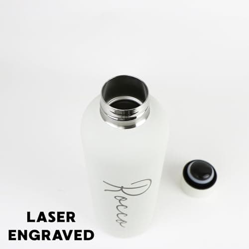 cribstar Personalised Engraved Insulated Water Bottle | Stainless Steel Water Bottle | Double Walled Drink Bottle Keeps 12 Hours Hot & 24 Hours Cold 500ML | Vaccum Flask (Black) — view 4