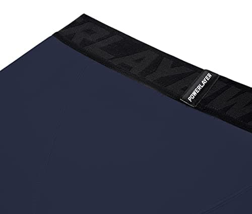 PowerLayer Skins for Boys Kids Base Layer Thermal Long Sleeve Top & Tights Football Compression Set - Navy Top + Navy Tights, 12-14 Years — view 4
