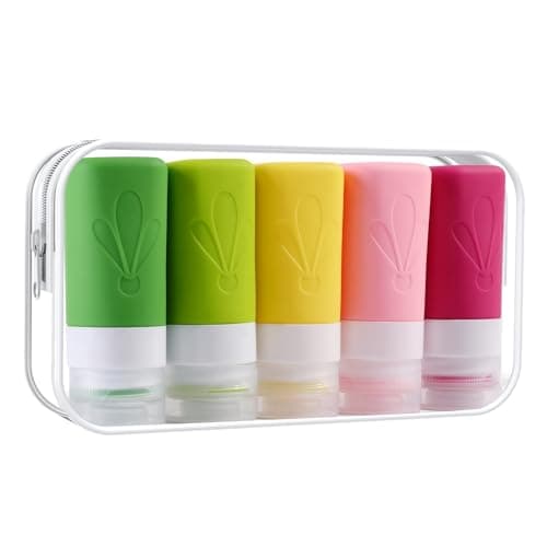 INSFIT Travel Bottles for Toiletries, CAA Approved 60ml Travel Size Containers, BPA Free Leak Proof Squeezable Silicone Tubes for Shampoo Conditioner Lotion Soap with Labels
