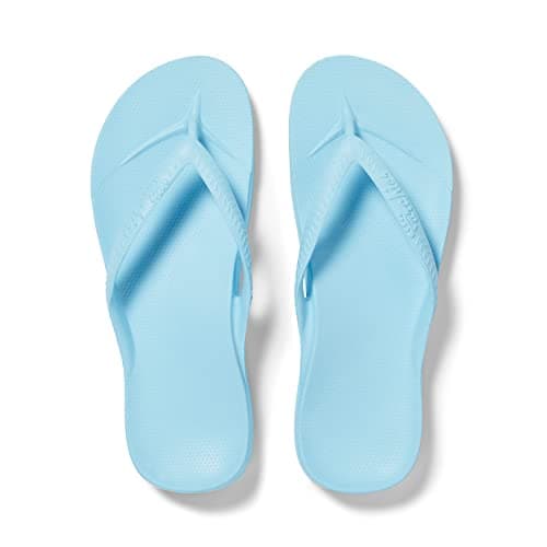 ARCHIES Arch Support Flip Flops for Men & Women – Orthotic Sandals for Plantar Fasciitis Relief – Lightweight, Cushioning, Shock-Absorbing Sandals for Walking, Foot Pain - Sky Blue (UK 10)