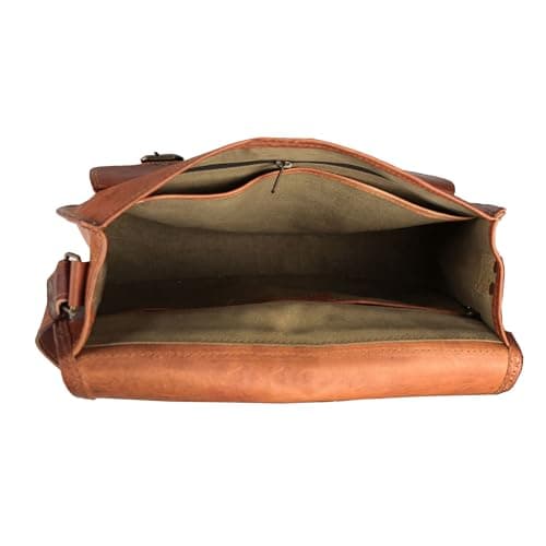 KPL 14 Inch Leather Purse Women Shoulder Bag Crossbody Satchel Ladies Tote Travel Purse Genuine Leather (Tan Brown) — view 3