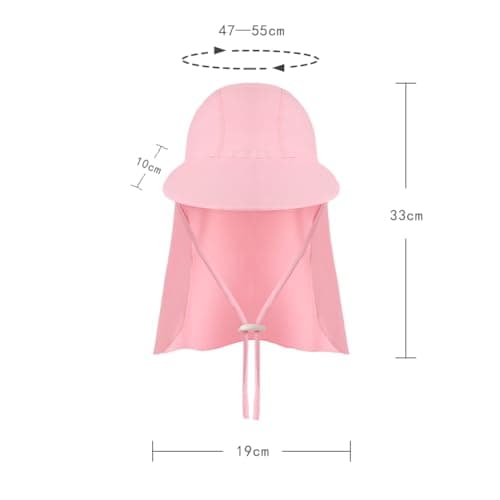 Kids Beach Sun Hat with Neck Flap UPF 50+ Summer Swim Cap with Adjustable Chin Legionnaires Hat Sun Protection Beach Hat Soft Neck Protection Sun Visor Baseball Cap for Travel Holiday Seaside — view 5