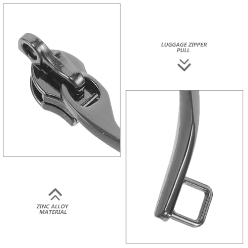 TOYANDONA 4pcs Double Layer Zinc Alloy Suitcase Zipper Repair Pull with Metal Slider for Backpacks and Luggage, Compatible for Travel and Train Stations, Secure and Sturdy Replacement — view 3