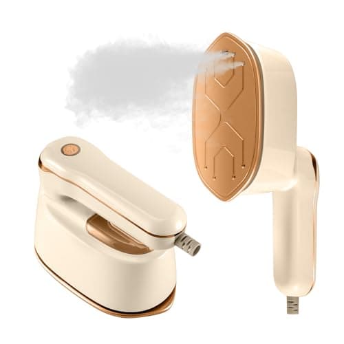 Unbbty Clothes Steamer, 2-IN-1 Travel Steamer for Clothes, Powerful steamer clothing for Travel, 1100W, Fast Heat-up, 3 Steam Levels Output, Handheld Steamer for Clothes (Light Yellow)