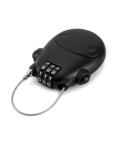 QWORK® 3 Digit Combination Lock, Cable Lock, Security Password Lock, 77cm Retractable Cable for Luggage, Bike, Ski, Snowboard