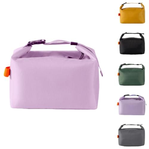 YUDANSI Insulated Lunch Bag with Thick Foil, Leakproof Thermal Lunch Tote for Work School Picnic, Large Capacity Cooler Bag with Adjustable Shoulder Strap for Men Women Adults Kids (Purple)