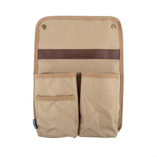 Portable Chair Side Pouch 600D Fabric Hanging Bag with Multiple Compartments for Walker Dorm Bed Outdoor Travel Khaki — view 3