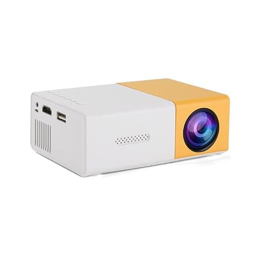 Portable Mini Wireless Projector, Mini 4K 1080P Support Art Projector LED Drawing Projectors Light Box for Tracing Draw Tracing Board Sketching Painting for Home Movie Outdoor (Yellow+White)