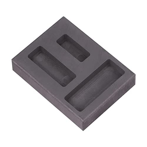 Operitacx Graphite Ingot Mold Melting Casting Mould with Strong Acid and Alkali Resistance 3 Slots Molded High Purity Graphite for Gold and Non-Ferrous Metal Craft Suitable for Emergency