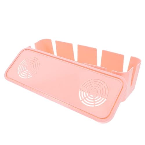 Cable Box Organizer Pink Abs Plastic Cord Concealment for Office