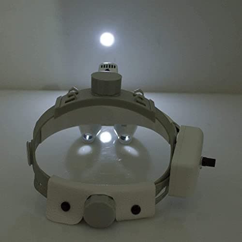 BONEW Headlamp Headlight Headband 5W LED Surgical Medical 3.5X-420mm Magnification Binocular Loupes with Adjustable Lamp Adjustable Pupil Distance Brightness Head Circumference (Silver) — view 6