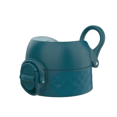 ION8 Leak Proof Replacement OneTouch 2.0 Water Bottle Lid, Leak Proof, Easy to Open, Secure Lock, Dishwasher Safe, BPA Free, Hygienic Flip Cover, Carry Handle, Easy Clean, Small, Deep Teal