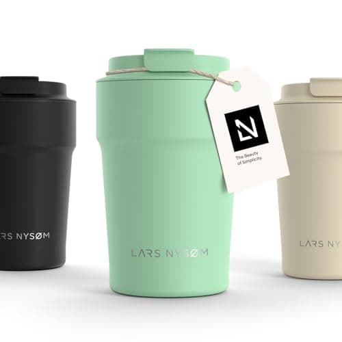 LARS NYSØM Coffee Cup Travel Mug 380ml - Coffee Travel Mug Leakproof Lid