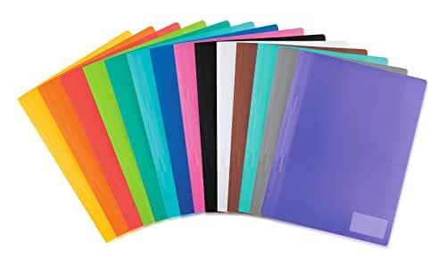 HERMA 19497 File Folder A4 Translucent Turquoise, Pack of 3, Plastic Folder with Labelling Label, Slip Pocket & Metal Stapling Tongue, Sturdy Plastic File Folder Set for School and Office — view 4