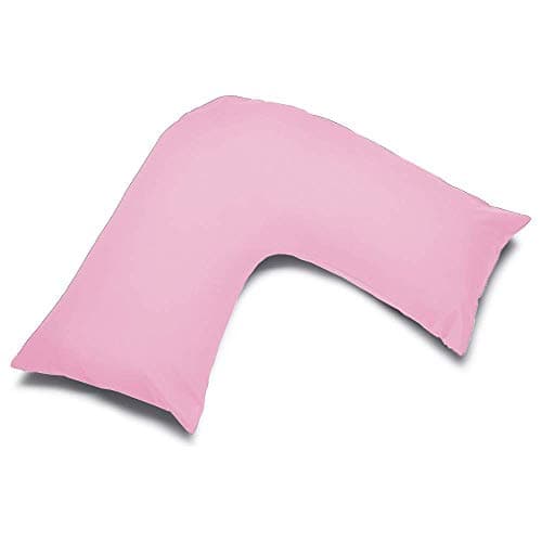 CnA Stores Orthopaedic V-Shaped Pillow Extra Cushioning Support For Head, Neck & Back (Pink, V-pillow With Cover)