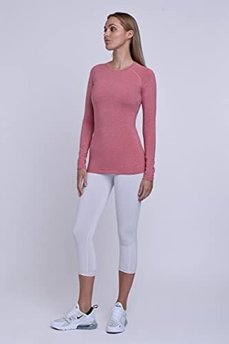 TCA Super Thermal Top Women - Ladies Thermal Vest - Thermals Womens - Ski Base Layer Women - Workout Tops for Cold Weather - Dusty Rose, L — view 5
