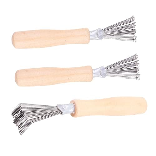 3pcs Hair Brush Cleaner Claw Wood Comb Cleaning Rake