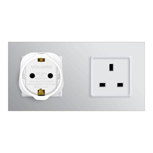 VGUARD European to UK Plug Adapter 3 Pack BS8546 Certified Travel Adapter 2-Pin to 3-Pin, EU Schuko to UK Plug with 13A Fuse for Europe French Spanish German Turkish to UK Socket - White — view 6