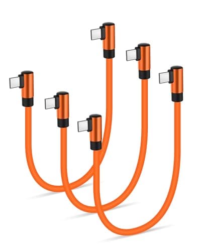 USB C to USB C Cable Short Righ Angle, Silicone 60W Type-C Charger Cable