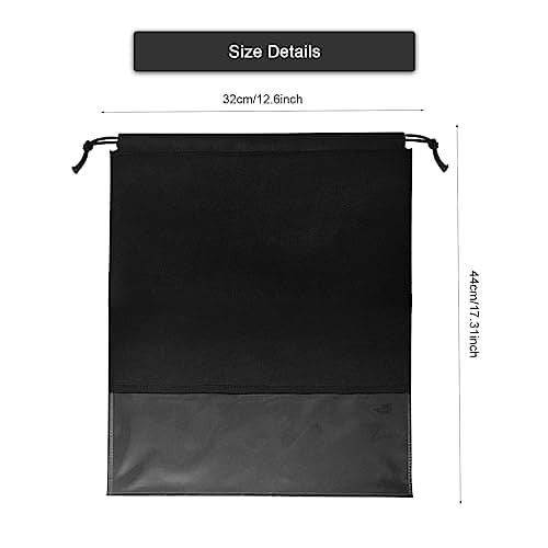 GAOHAN 10 Pcs Travel Shoe Bag,Shoe Bags,Non-Woven Shoes Storage Bags,Black — view 2