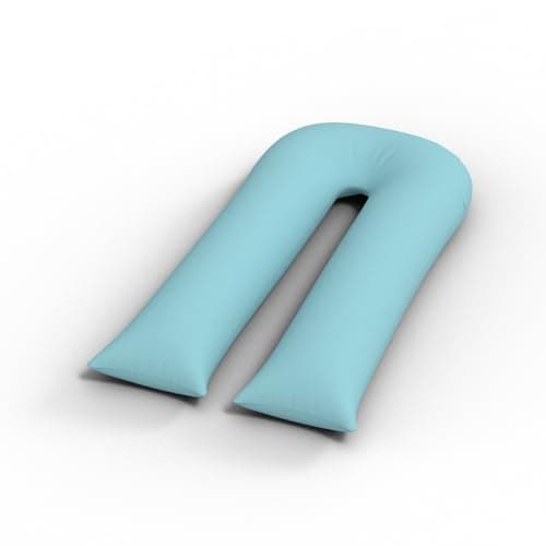 CHILIMILII U-Shaped Pregnancy pillow with Removable polycotton cover-12 Ft U shape Full body pillow- Full Body Cuddly & Maternity Pregnancy Support Pillow (Duck Egg)