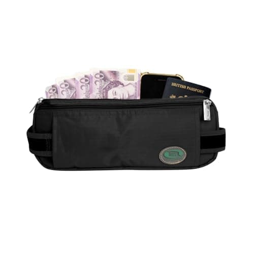 Hajj Safe Anti-Theft Hajj & Umrah Waist Bag & Ihram Belt for Men (Black)