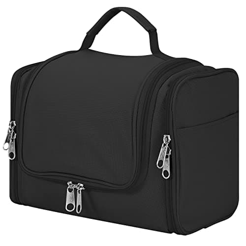 Vinsani Premium Toiletry Bag 5 Compartment Travel Wash Bag Unisex, Black — view 3