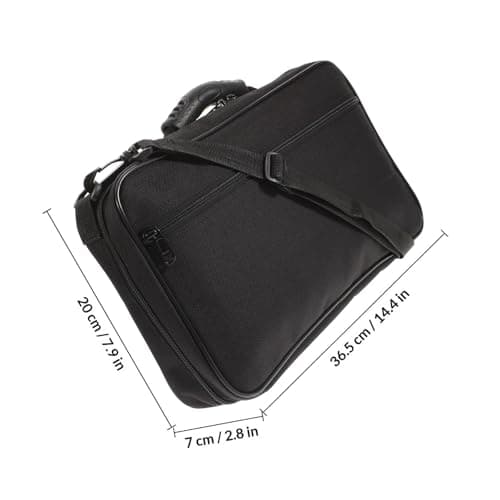 Mikikit Portable Oboe Carrying Case Smooth Surface and Canvas Bag Set with Internal Slot Design Black Wood and Pu Material, High-end Appearance, for Musician Travel and Storage — view 2