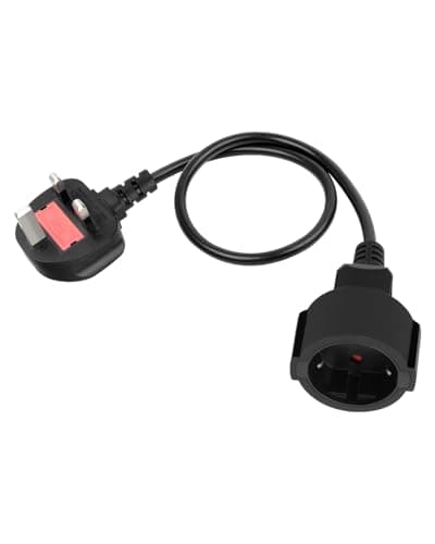 RIIEYOCA 16AWG UK Plug Adapter, 2 Pin to 3 Pin Type G Plug Power Cable-0.6M