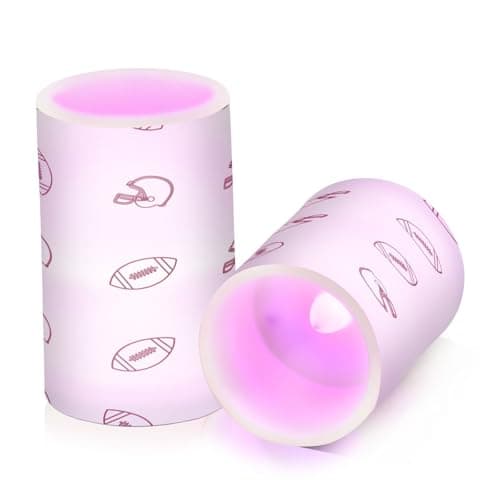xigua Flameless Candles, Sporty Maroon Motif Flickering LED Candles,2 Pack Battery Operated Candle with 18-Key Remote or Wedding, Table, Halloween, Christmas Decor — view 2