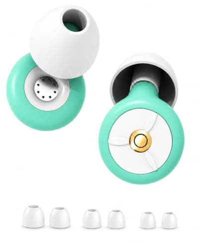 Ear Plugs for Sleep Noise Cancelling Reusable Soft Comfortable Silicone Earplugs for Sleeping, Blocking Out Snoring Partner, Travel, Deep Focus, Side Sleepers, Concerts,Motorcycle, S/M/L Green