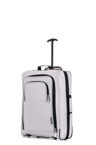 56x45x25 Easyjet Cabin Bag Hand Luggage Approved Cabin Case Lightweight Suitcase Also Approved for BA Jet 2 1.5kg 57L Grey