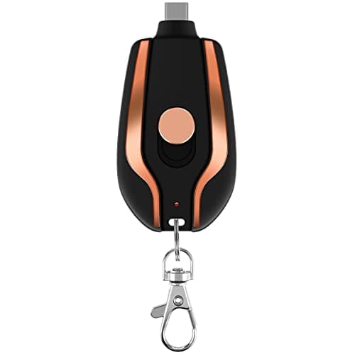 Keyring Power Bank 1500mAh Mini Power Emergencies Pod Keychain Portable Charger Ultra-Compact Fast Charging Key Chain Phone Charger Type-C Mini Power Emergency Charger for Android